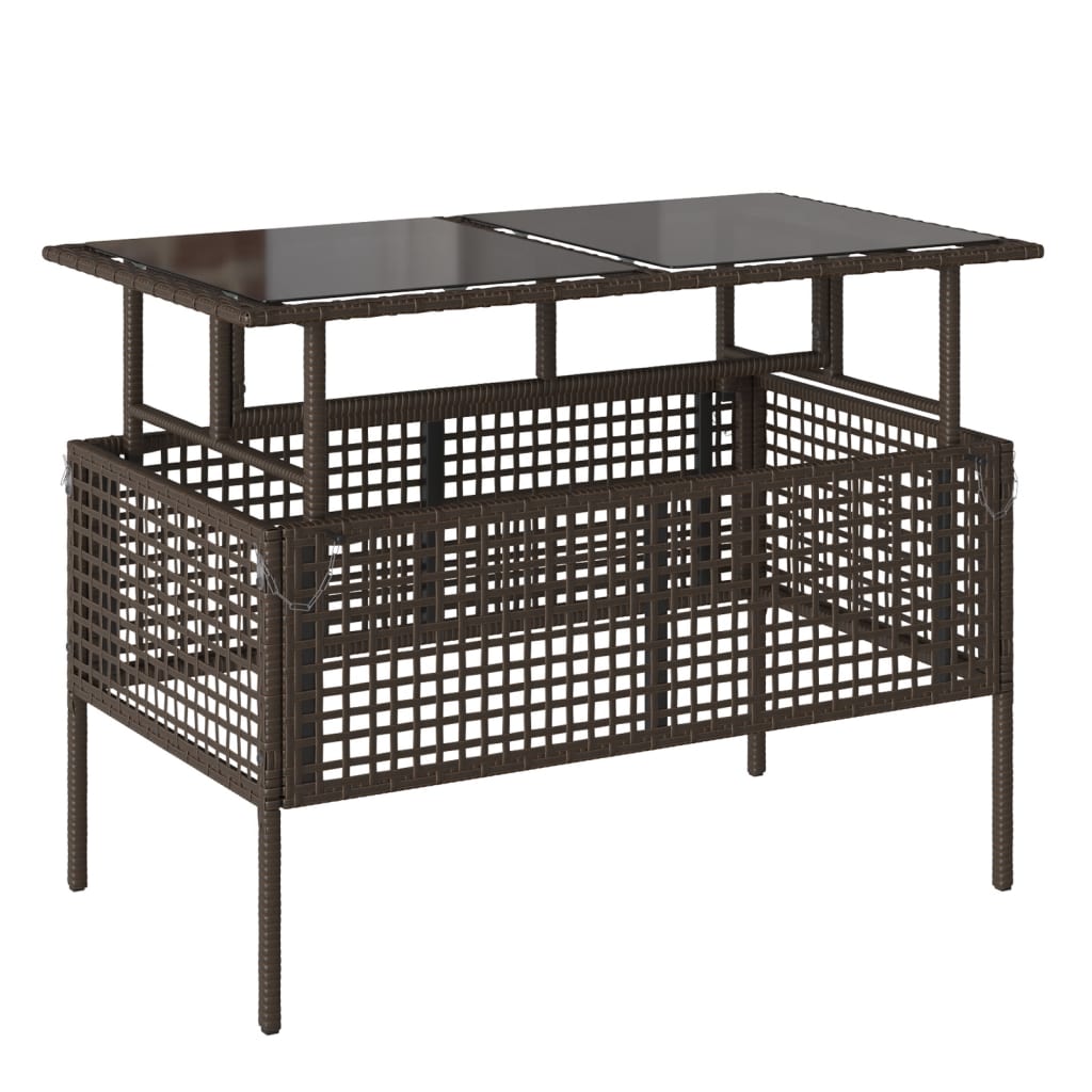 4-delige Loungeset met kussens poly rattan bruin