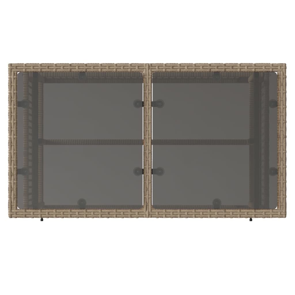 4-delige Loungeset met kussens poly rattan en glas beige