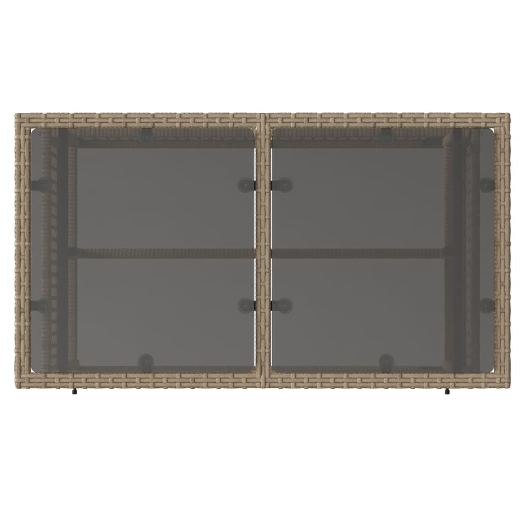 4-delige Loungeset met kussens poly rattan en glas beige