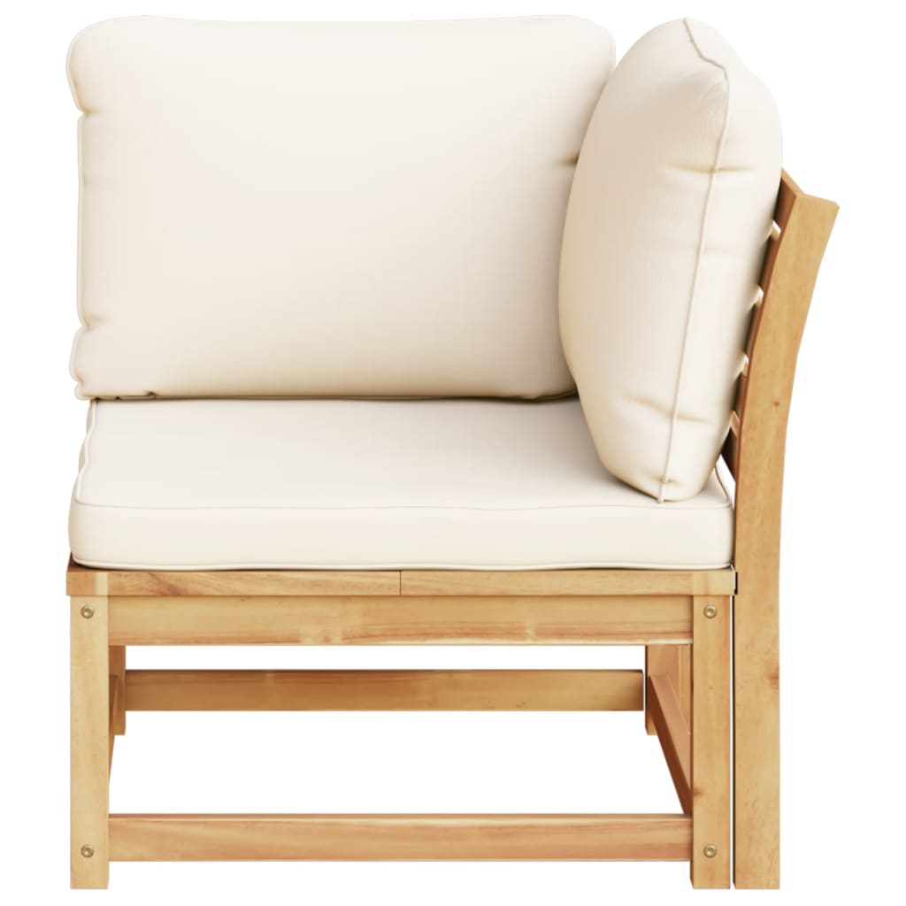 Tuinhoekbank met kussens 73x73x65 cm massief acaciahout