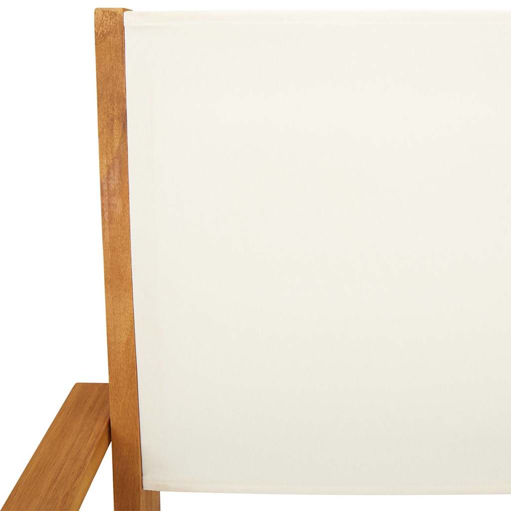Tuinstoelen 2 st inklapbaar acaciahout en stof crèmewit