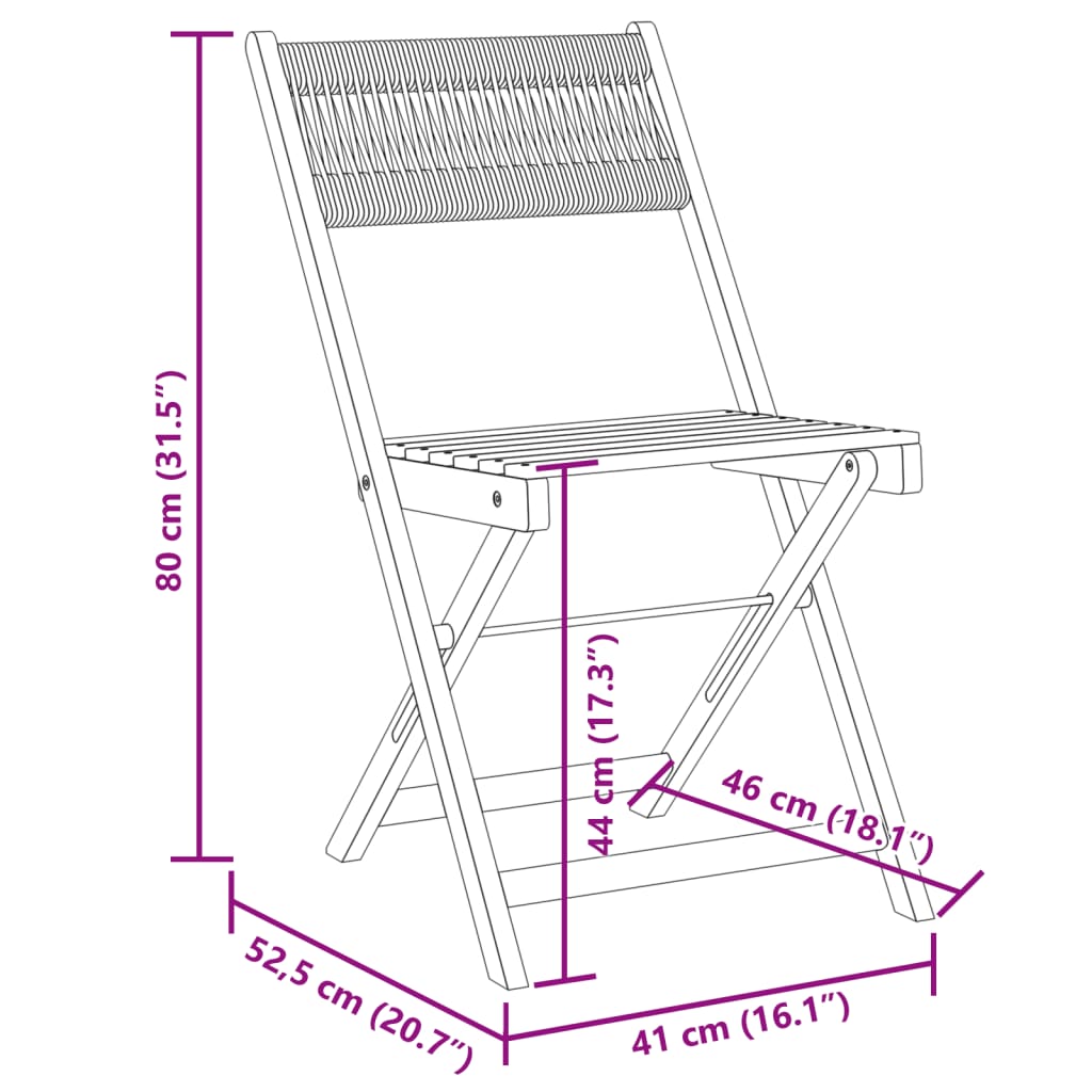 Bistrostoelen 2 st massief acaciahout en touw beige