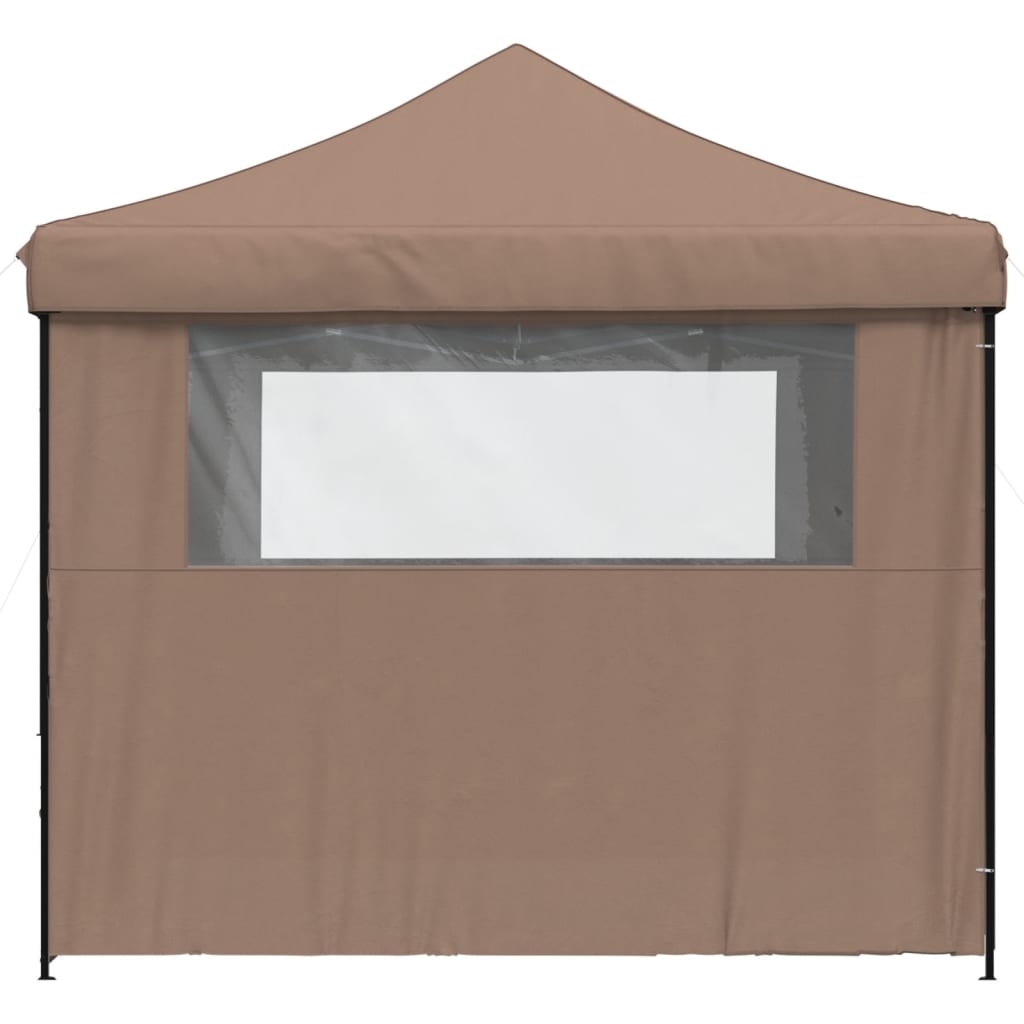 Partytent inklapbaar pop-up met 4 zijwanden bruin