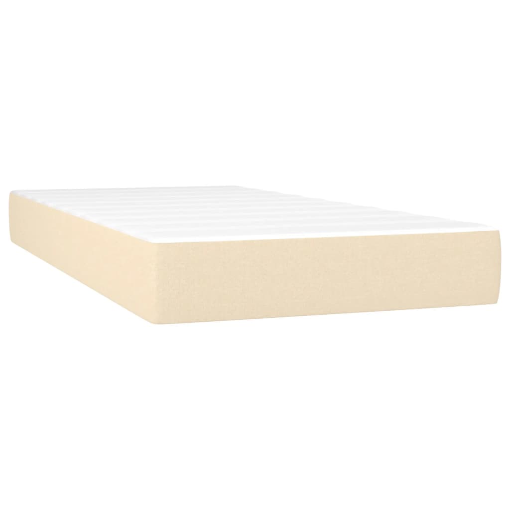 Pocketveringmatras 120x190x20 cm stof crèmekleurig