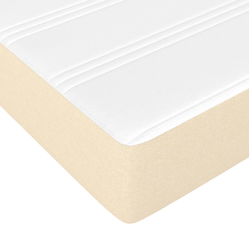 Pocketveringmatras 120x190x20 cm stof crèmekleurig