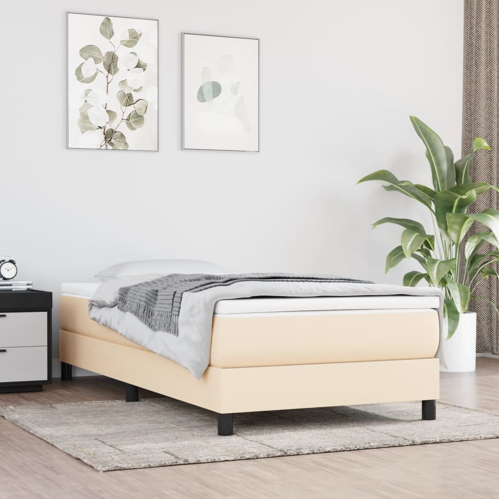 Pocketveringmatras 120x190x20 cm stof crèmekleurig