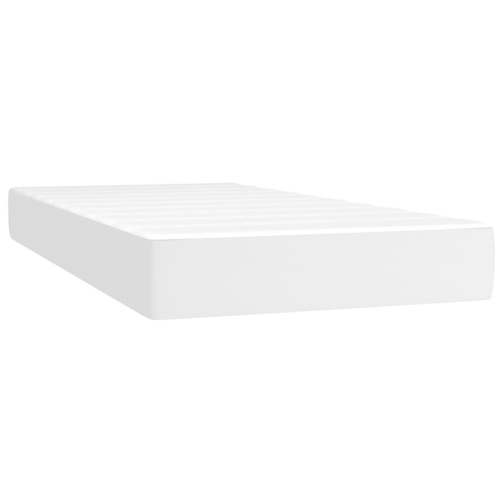 Pocketveringmatras 120x190x20 cm kunstleer wit
