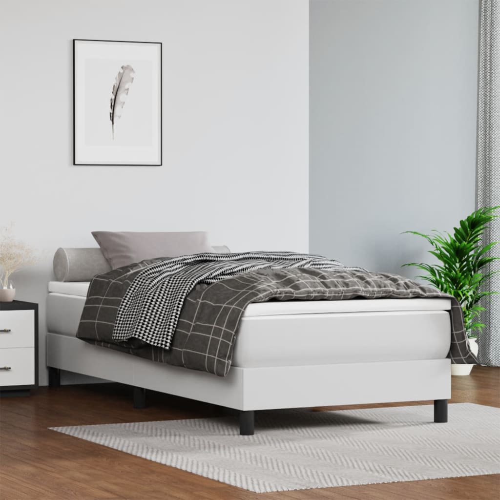 Pocketveringmatras 120x190x20 cm kunstleer wit