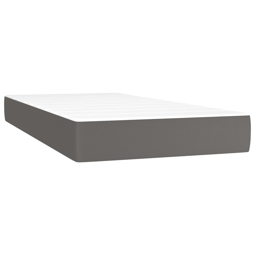 Pocketveringmatras 120x190x20 cm kunstleer grijs