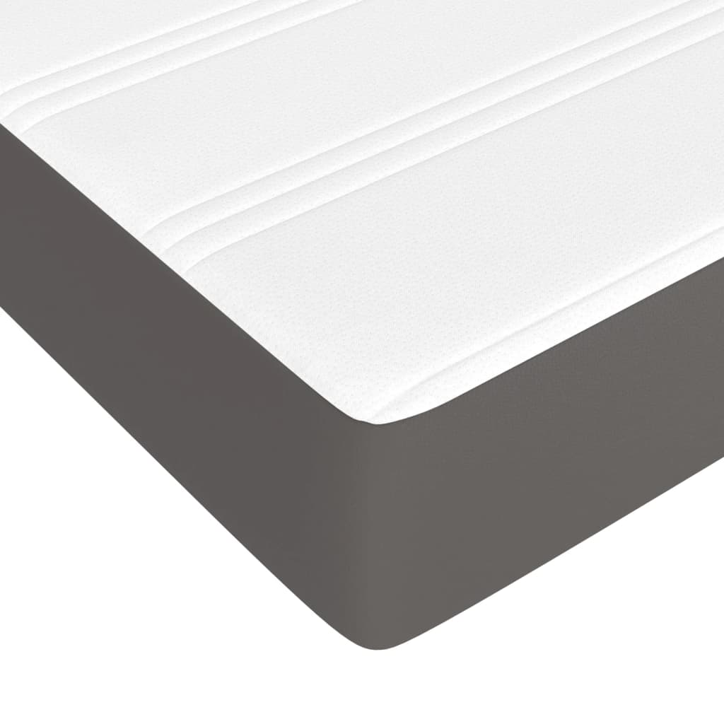 Pocketveringmatras 120x190x20 cm kunstleer grijs