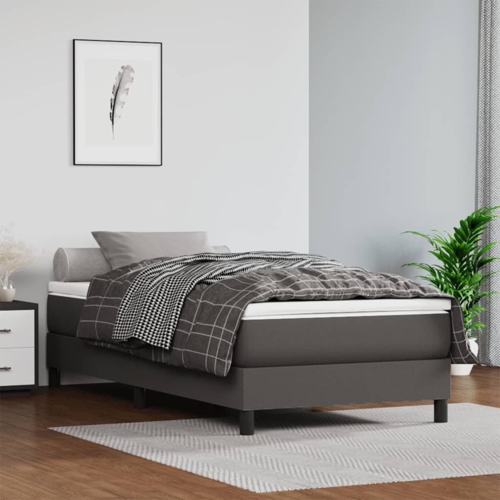 Pocketveringmatras 120x190x20 cm kunstleer grijs