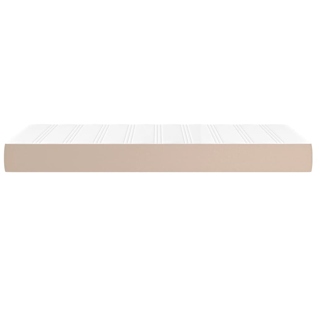 Pocketveringmatras 120x190x20 cm kunstleer cappuccinokleurig