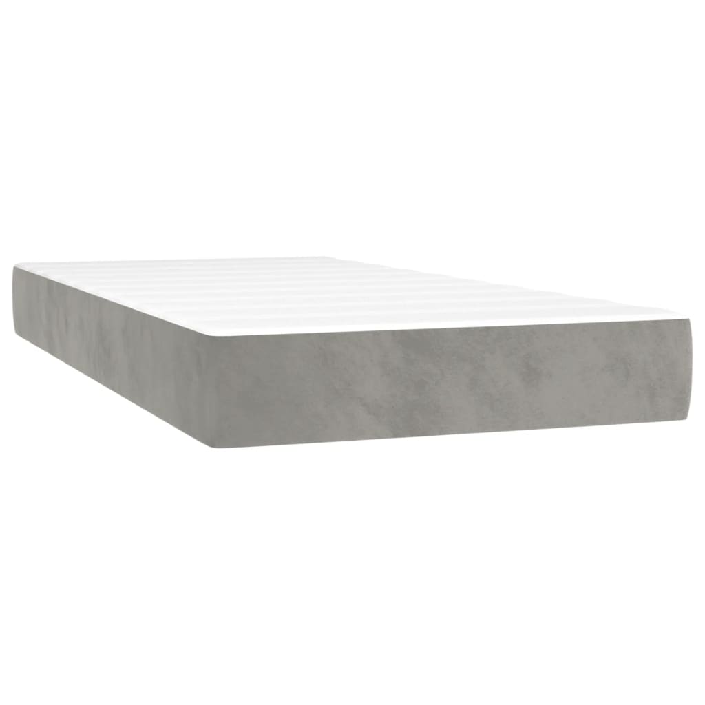 Pocketveringmatras 120x190x20 cm fluweel lichtgrijs
