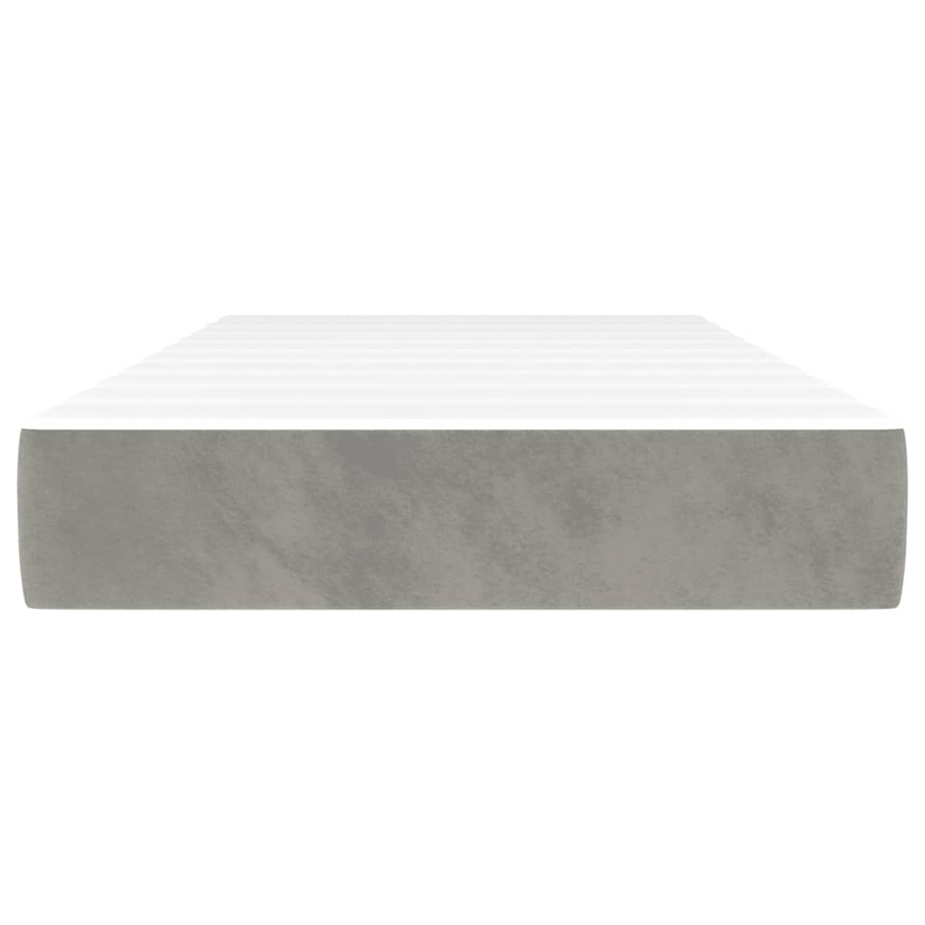 Pocketveringmatras 120x190x20 cm fluweel lichtgrijs