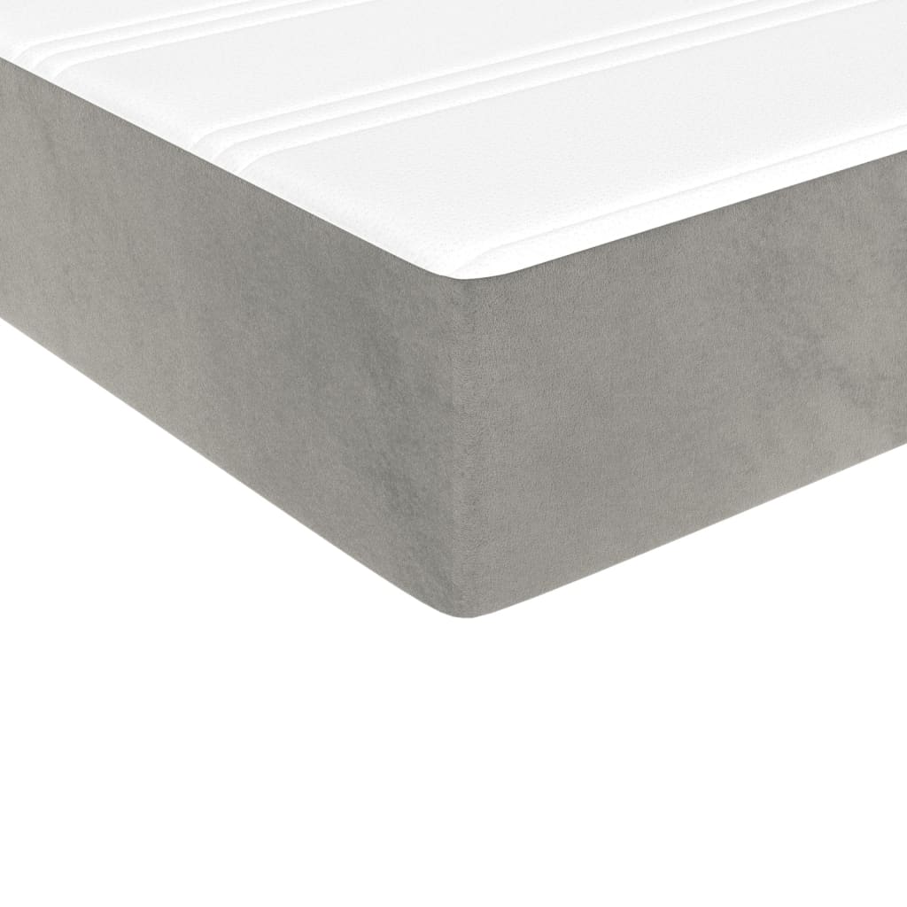 Pocketveringmatras 120x190x20 cm fluweel lichtgrijs