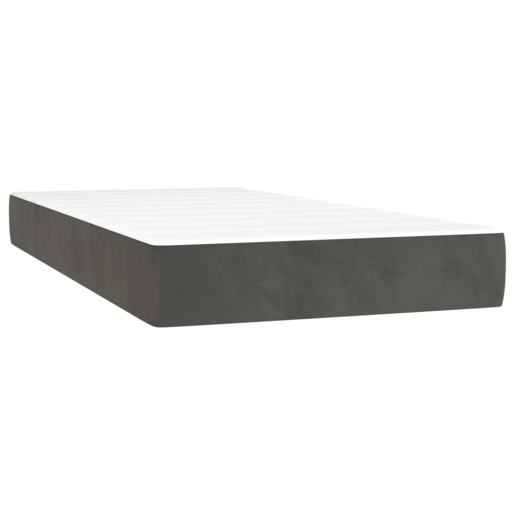 Pocketveringmatras 120x190x20 cm fluweel donkergrijs