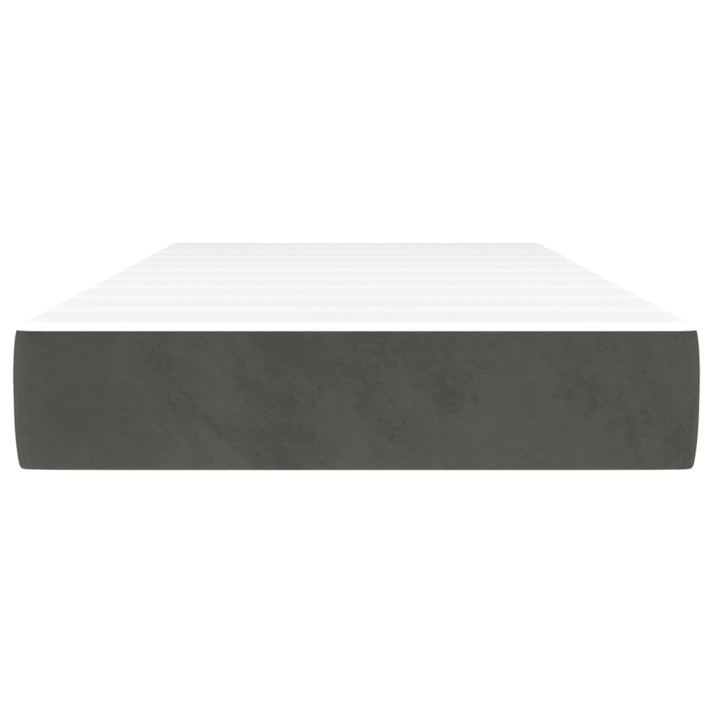 Pocketveringmatras 120x190x20 cm fluweel donkergrijs
