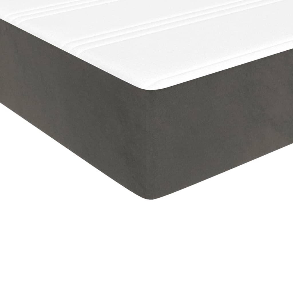 Pocketveringmatras 120x190x20 cm fluweel donkergrijs
