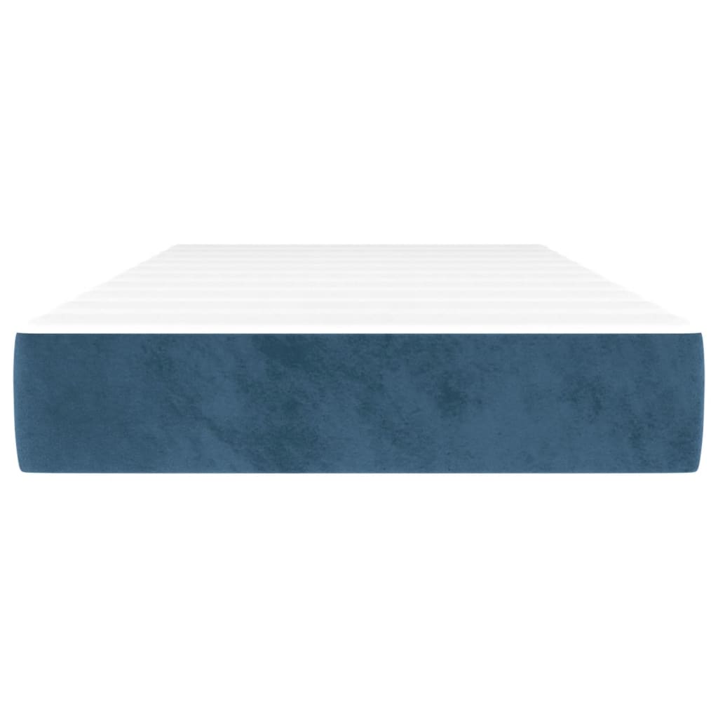 Pocketveringmatras 120x190x20 cm fluweel donkerblauw