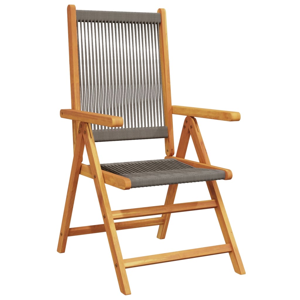 Tuinstoelen 8 st verstelbaar massief acaciahout grijs