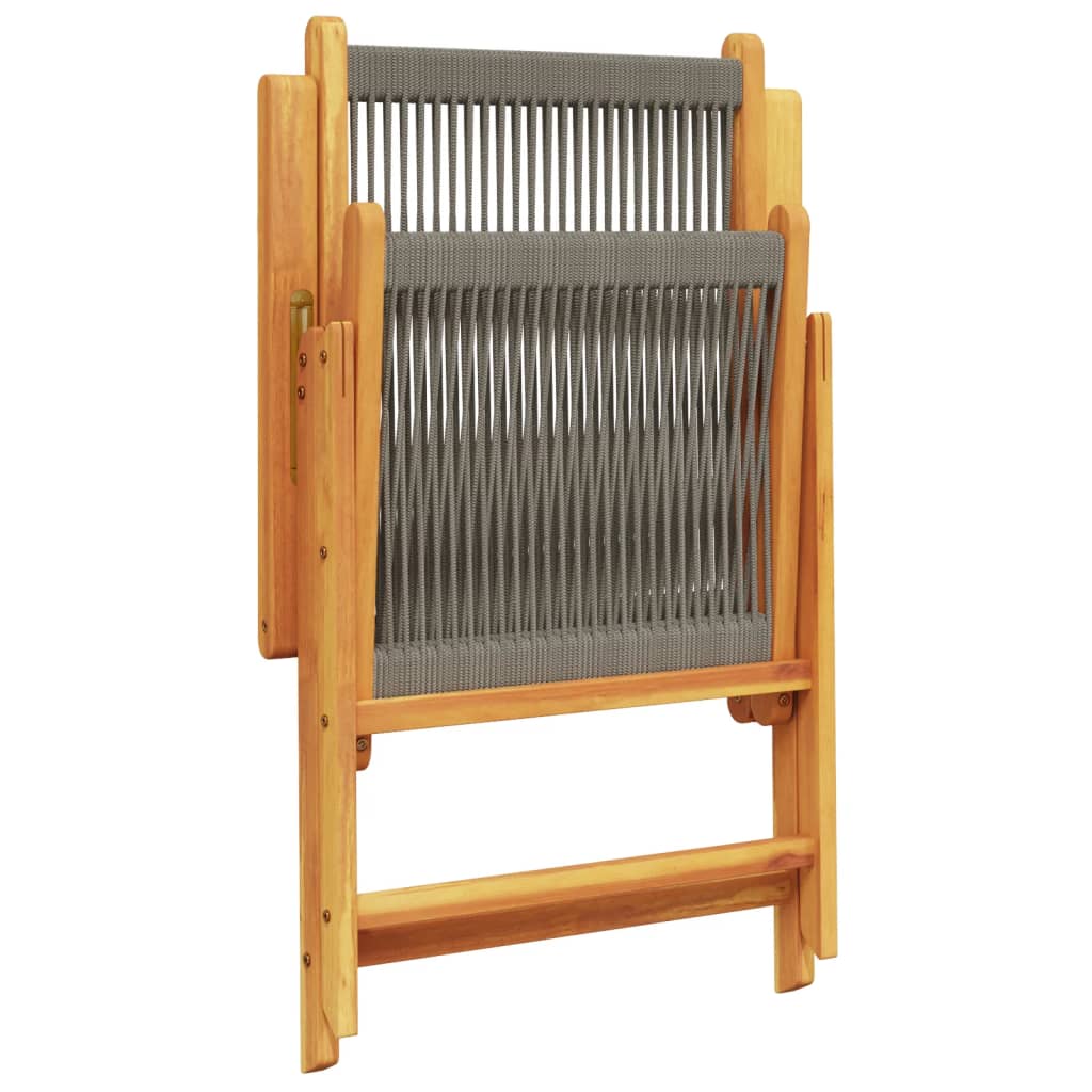 Tuinstoelen 8 st verstelbaar massief acaciahout grijs