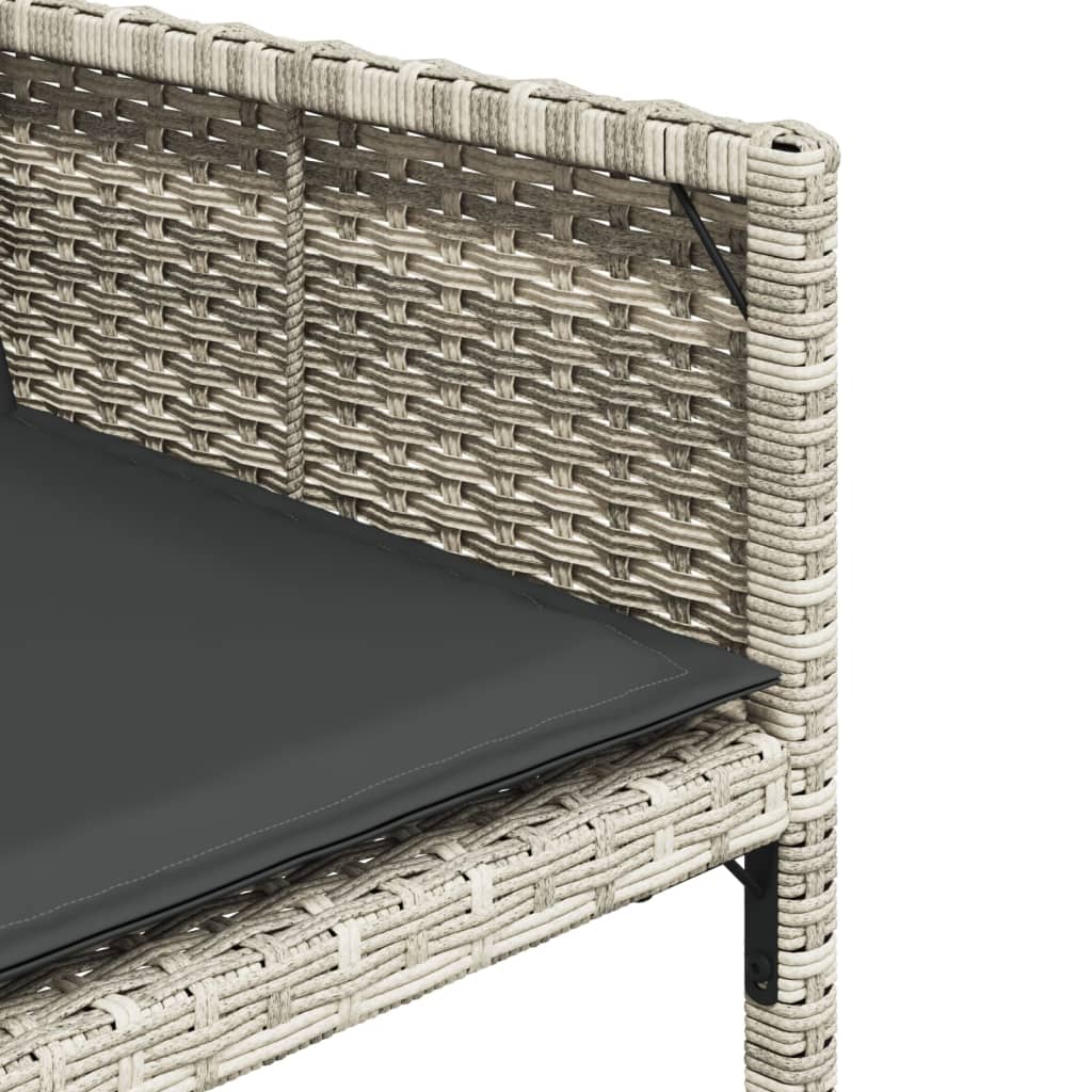 Tuinstoelen 4 st met kussens poly rattan lichtgrijs