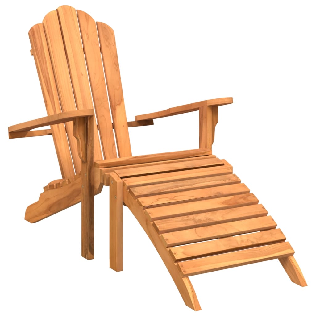 Tuinstoel Adirondack met voetensteun massief teakhout