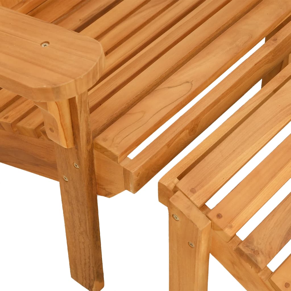 Tuinstoel Adirondack met voetensteun massief teakhout