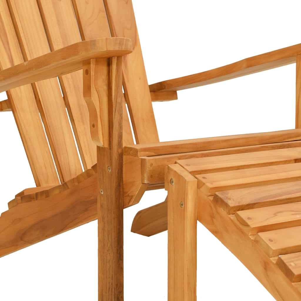 Tuinstoel Adirondack met voetensteun massief teakhout