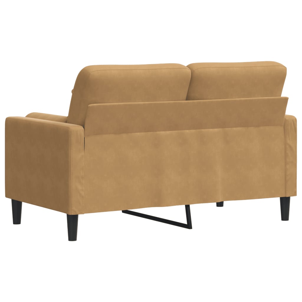 Tweezitsbank met sierkussens 120 cm fluweel bruin