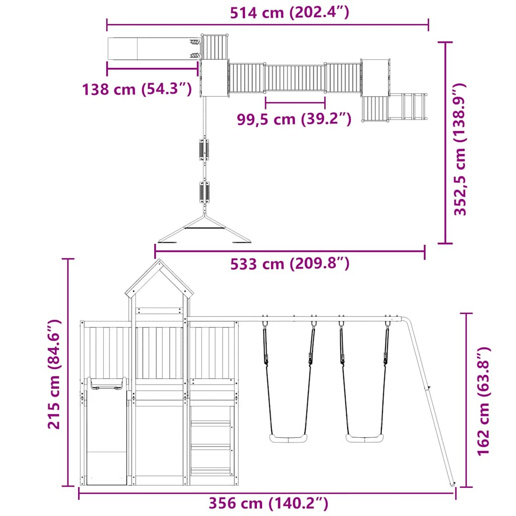 Speelhuis massief grenenhout