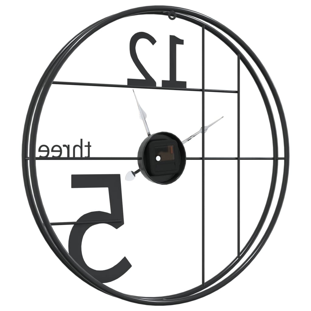 Wandklok Ø50 Cm Ijzer Zwart