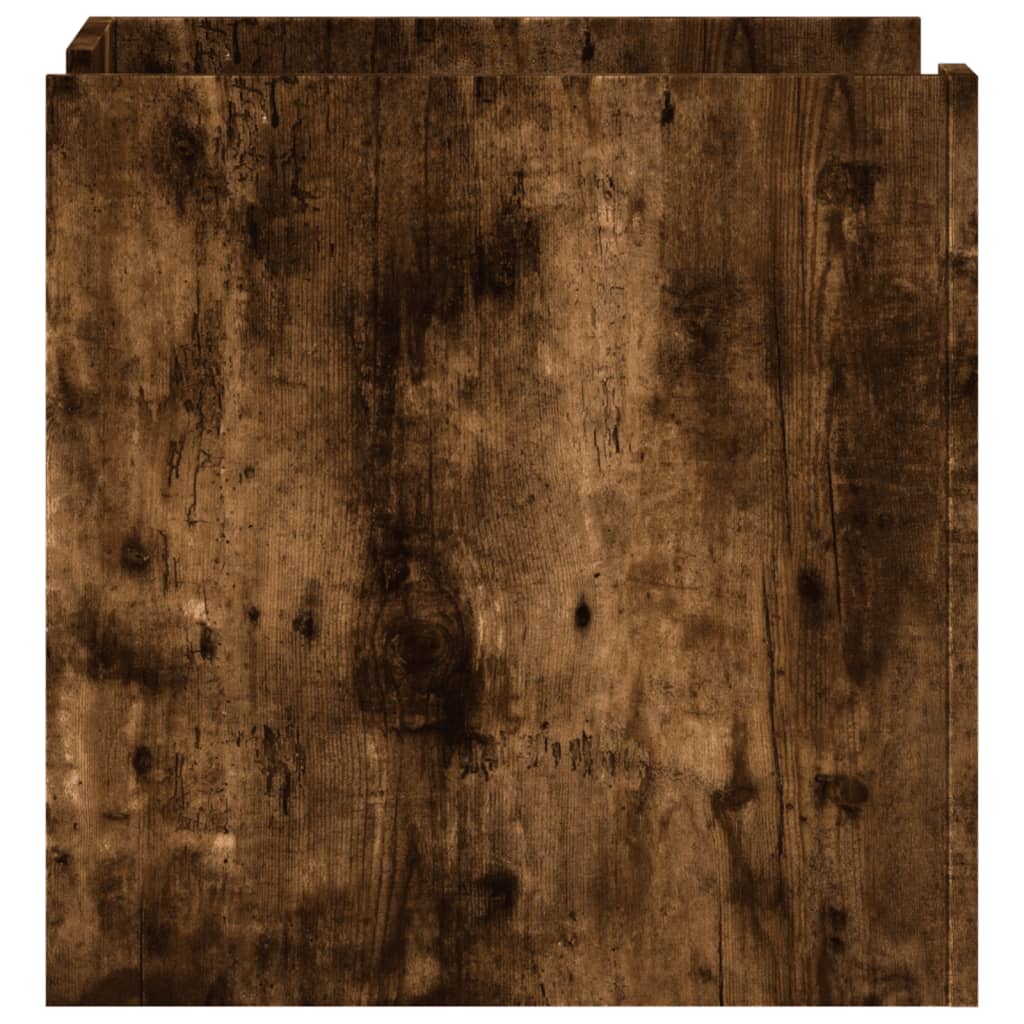 Nachtkastje 45x50x50 cm bewerkt hout gerookt eikenkleurig