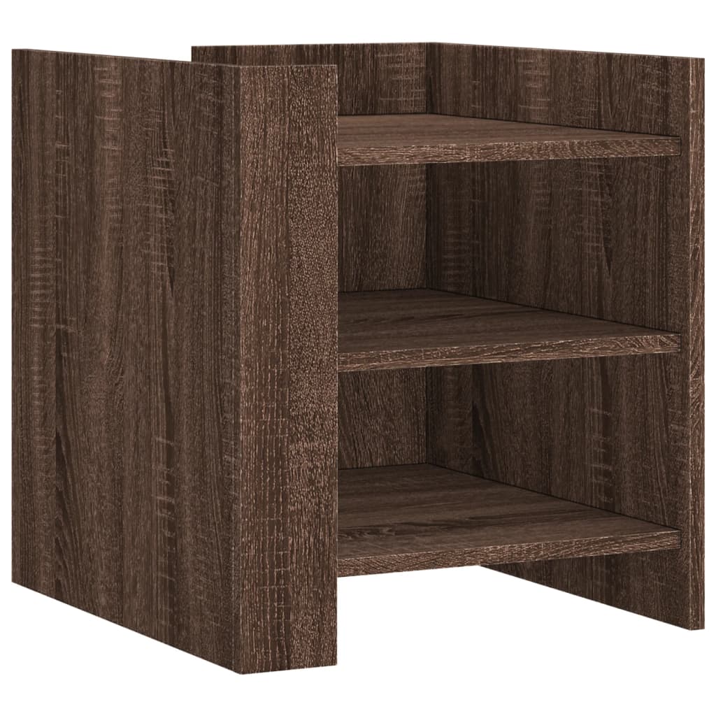 Nachtkastje 45x50x50 cm bewerkt hout bruin eikenkleurig