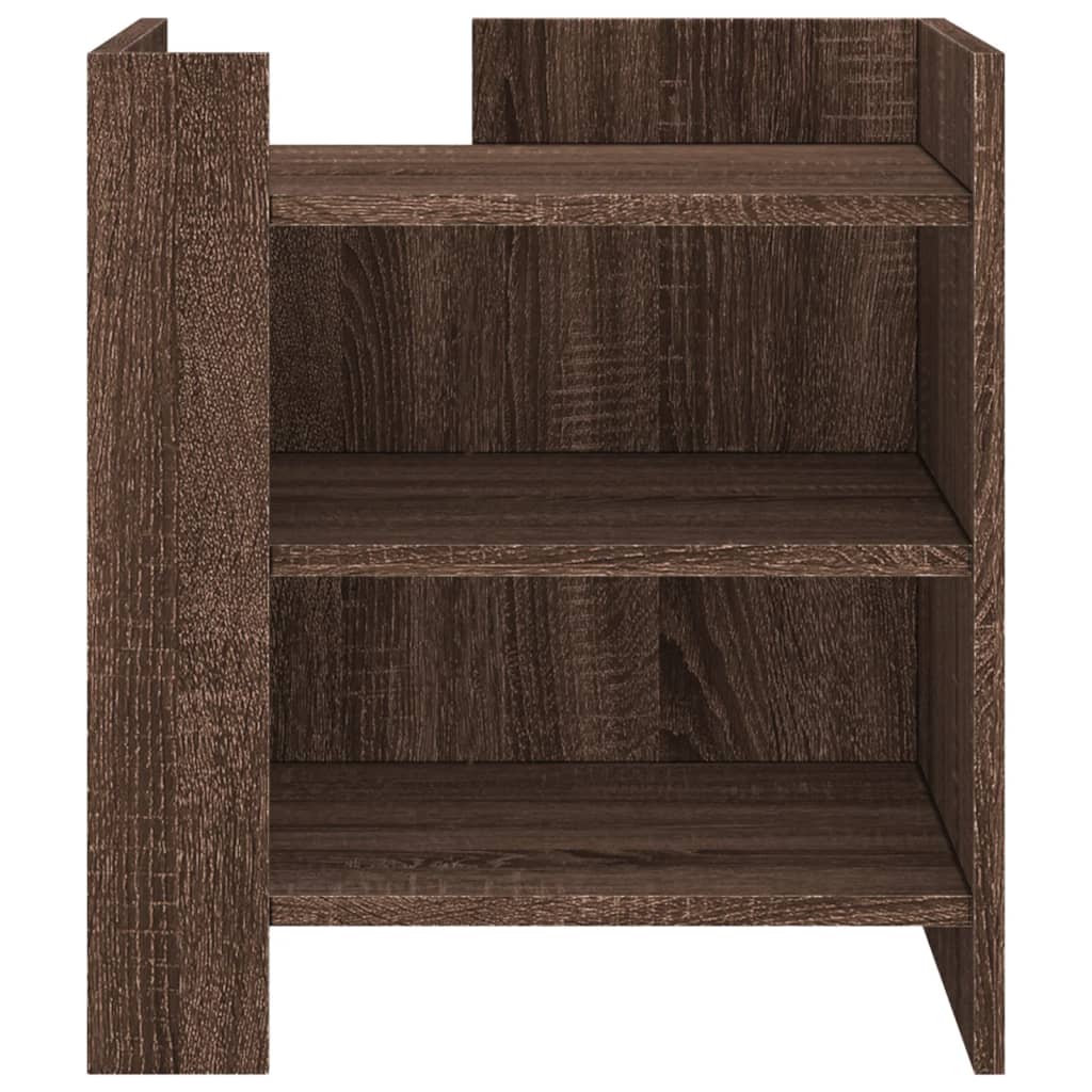 Nachtkastje 45x50x50 cm bewerkt hout bruin eikenkleurig