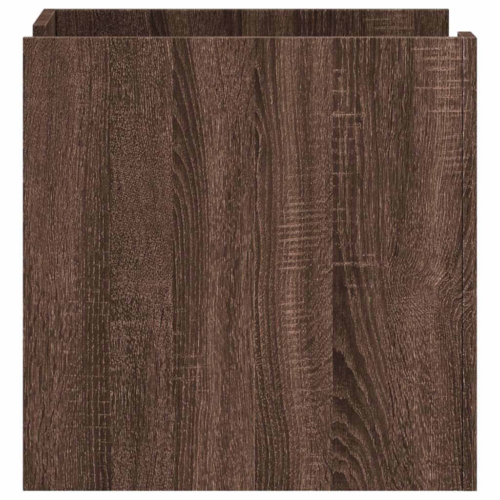Nachtkastje 45x50x50 cm bewerkt hout bruin eikenkleurig