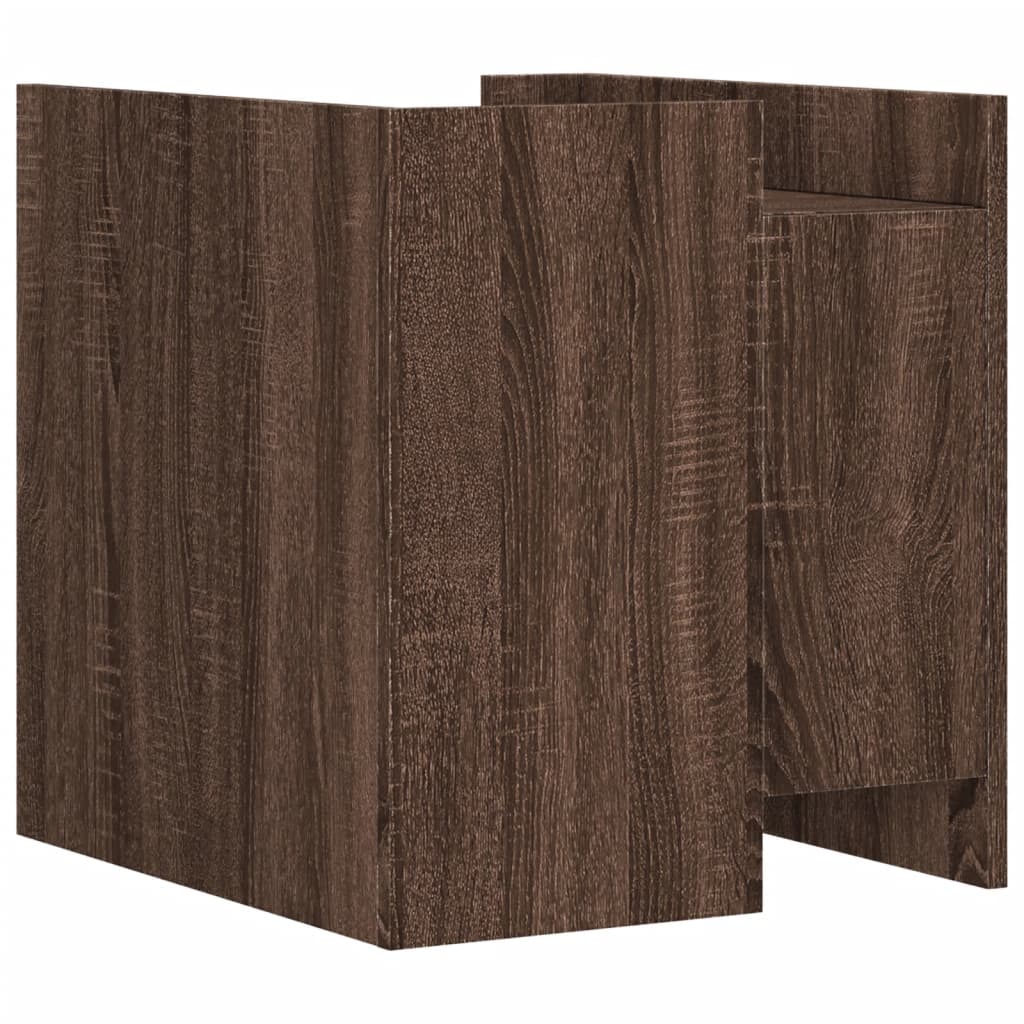 Nachtkastje 45x50x50 cm bewerkt hout bruin eikenkleurig