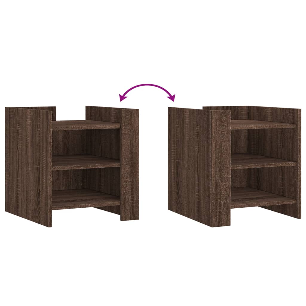 Nachtkastje 45x50x50 cm bewerkt hout bruin eikenkleurig