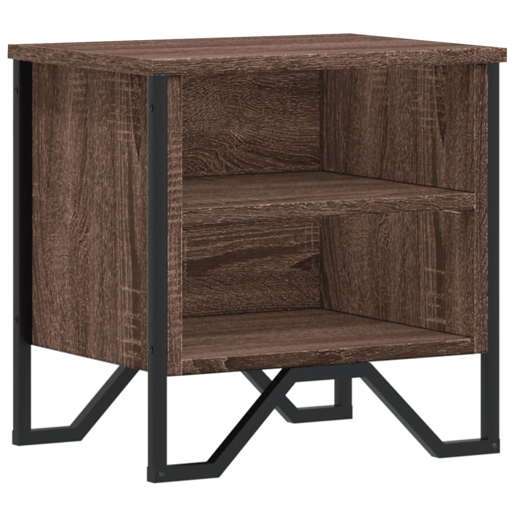 Nachtkastje 40x30x40 cm bewerkt hout bruin eikenkleur