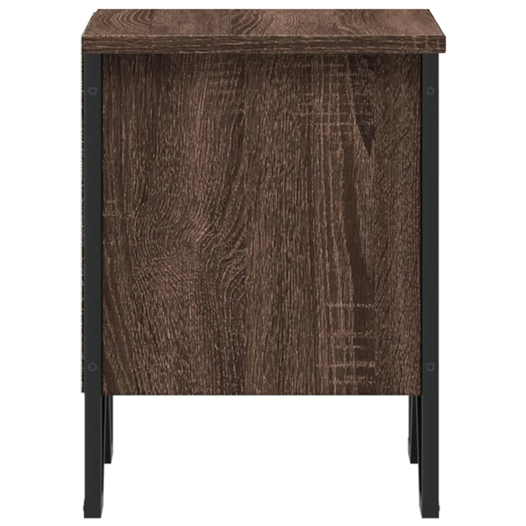 Nachtkastje 40x30x40 cm bewerkt hout bruin eikenkleur
