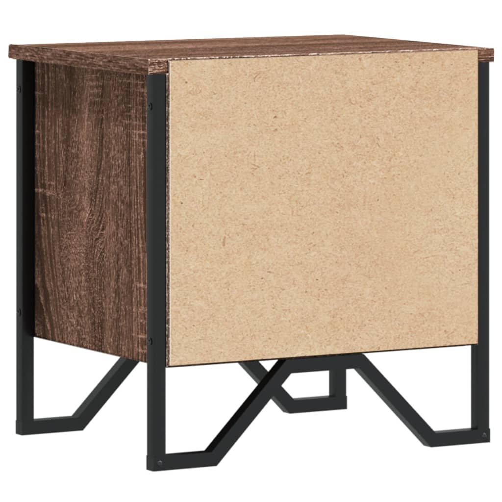 Nachtkastje 40x30x40 cm bewerkt hout bruin eikenkleur