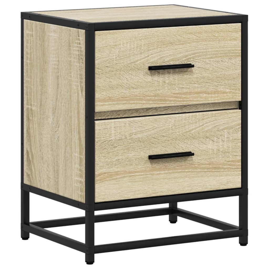 Nachtkastje 40x31x50 cm bewerkt hout sonoma eikenkleurig