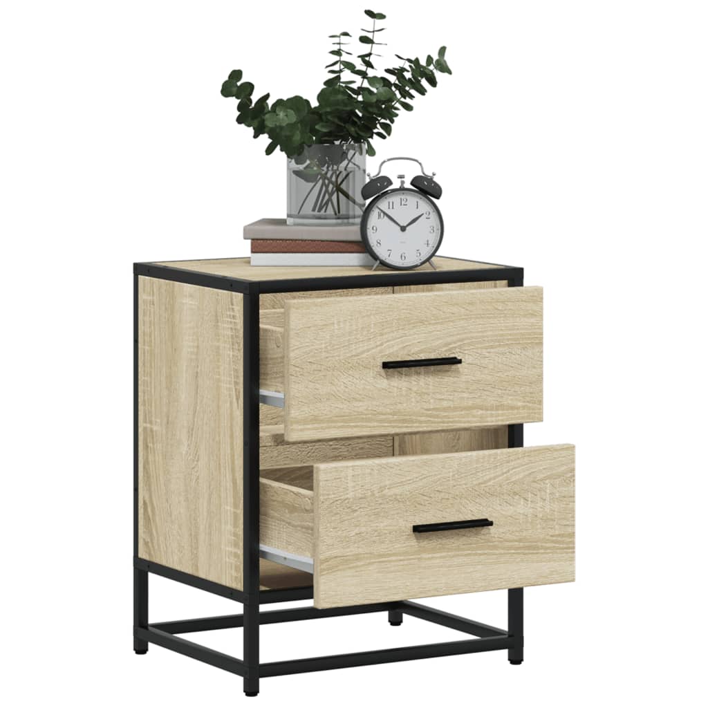 Nachtkastje 40x31x50 cm bewerkt hout sonoma eikenkleurig