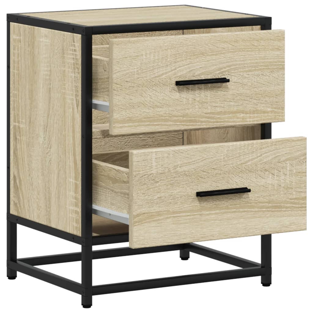 Nachtkastje 40x31x50 cm bewerkt hout sonoma eikenkleurig