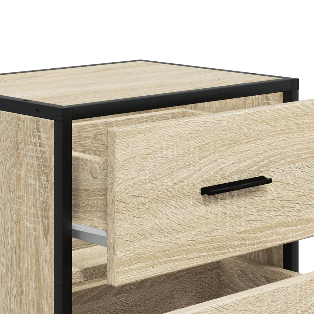Nachtkastje 40x31x50 cm bewerkt hout sonoma eikenkleurig