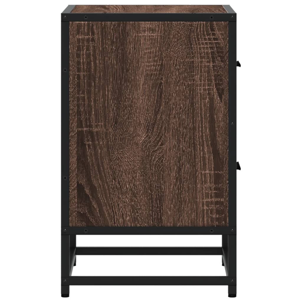 Nachtkastje 40x31x50 cm bewerkt hout bruin eikenkleurig
