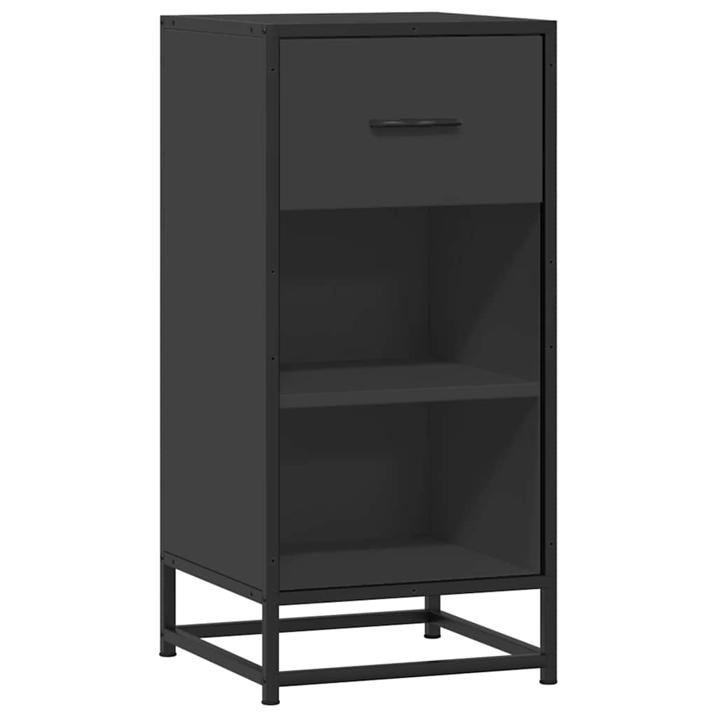 Dressoir 35,5x35x76 cm bewerkt hout en metaal zwart