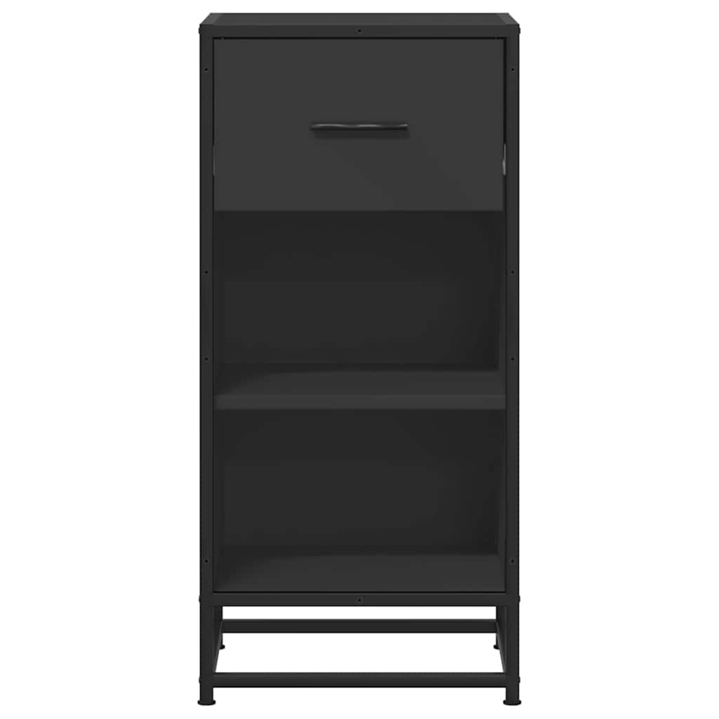 Dressoir 35,5x35x76 cm bewerkt hout en metaal zwart