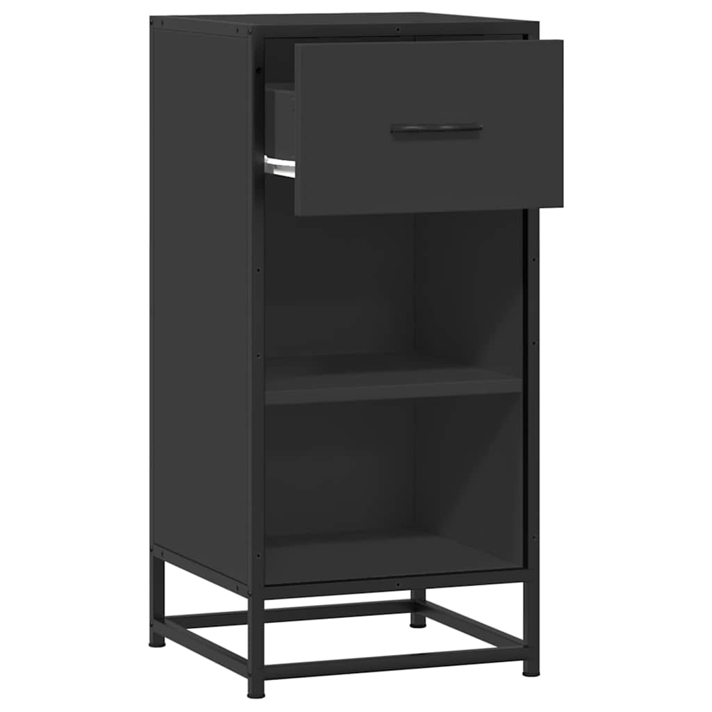 Dressoir 35,5x35x76 cm bewerkt hout en metaal zwart