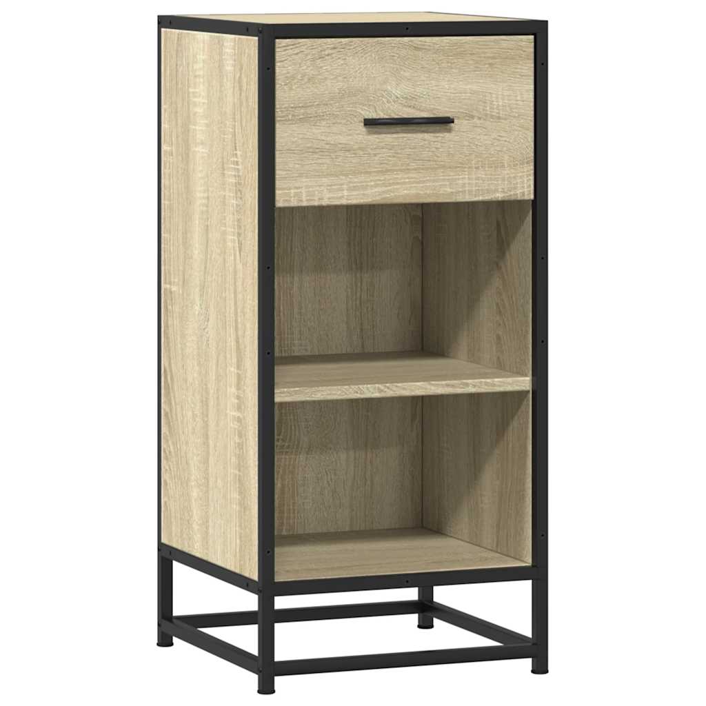 Dressoir 35,5x35x76 cm bewerkt hout en metaal sonoma eikenkleur